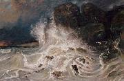 Paul Huet Breakers at Granville (mk09) oil on canvas